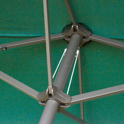 4.6m Double Canopy Garden Parasol UV Resistant - Dark Green