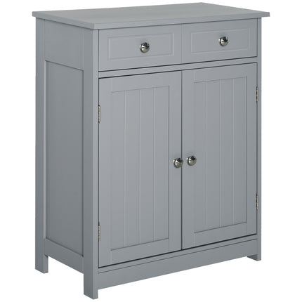 Traditional Free-Standing Bathroom Storage Cabinet with Adjustable Shelf - Grey