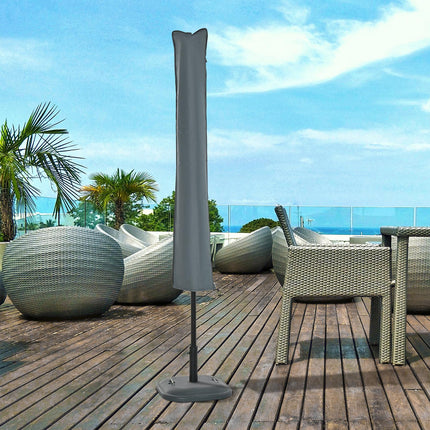 Waterproof Garden Offset Umbrella Cover with Zipper 178cm - Grey
