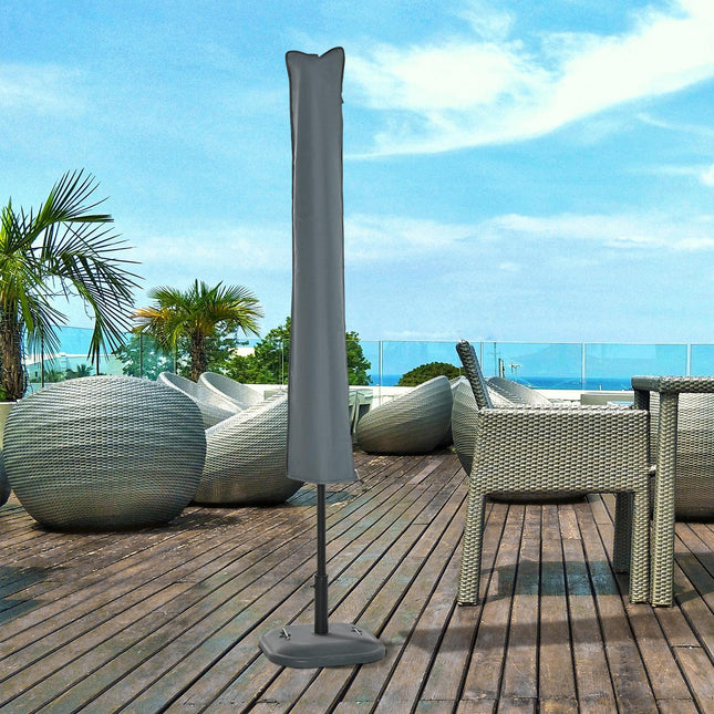 Waterproof Garden Offset Umbrella Cover with Zipper 178cm - Grey