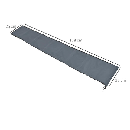 Waterproof Garden Offset Umbrella Cover with Zipper 178cm - Grey