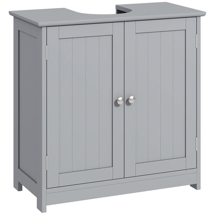 Under-Sink Storage Cabinet with Adjustable Shelf and U-Shaped Cut-Out - Grey