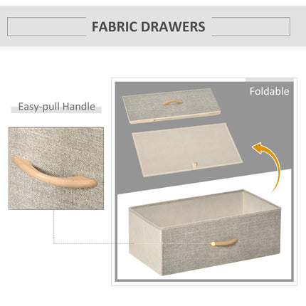 Chest of Drawers Storage Cabinet with 4 Fabric Bins for Bedroom, Living Room & Entryway - White