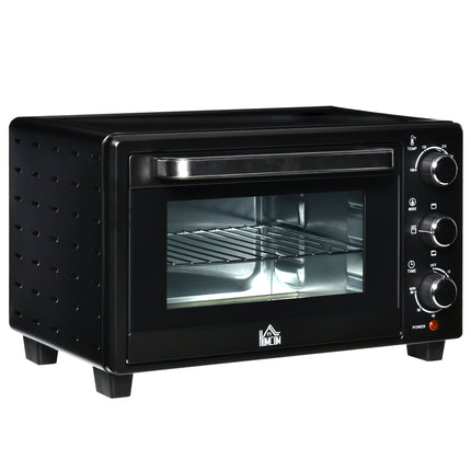 21L Mini Electric Oven with Adjustable Temperature and Timer - Black