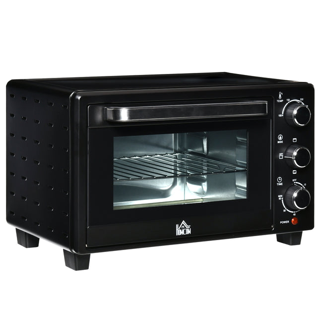 21L Mini Electric Oven with Adjustable Temperature and Timer - Black