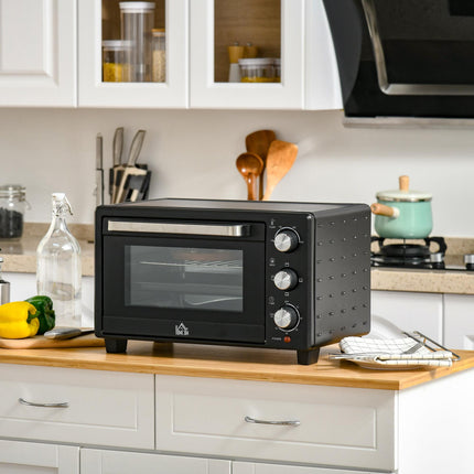 21L Mini Electric Oven with Adjustable Temperature and Timer - Black