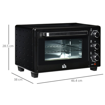 21L Mini Electric Oven with Adjustable Temperature and Timer - Black