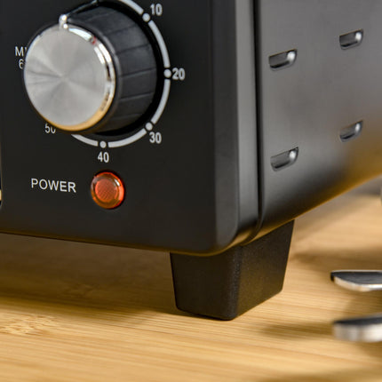 21L Mini Electric Oven with Adjustable Temperature and Timer - Black