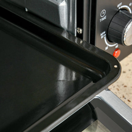 21L Mini Electric Oven with Adjustable Temperature and Timer - Black
