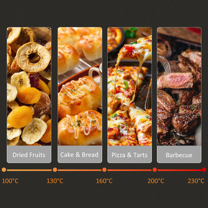 16L Convection Mini Oven with Adjustable Temperature & Timer - Black