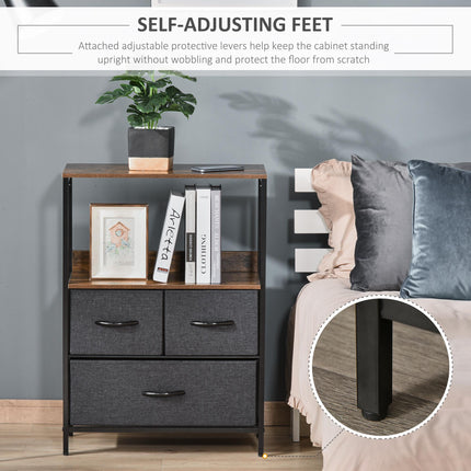 3 Drawer Storage Chest Unit Home Cabinet w/ Shelves Home Living Room Bedroom Ent