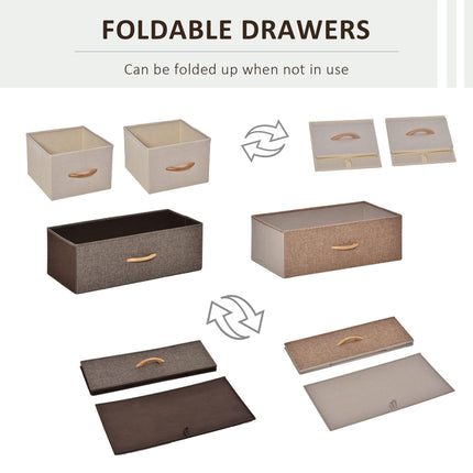4-Drawer Dresser with 3-Tier Storage Organizer and Wooden Top - Multicoloured