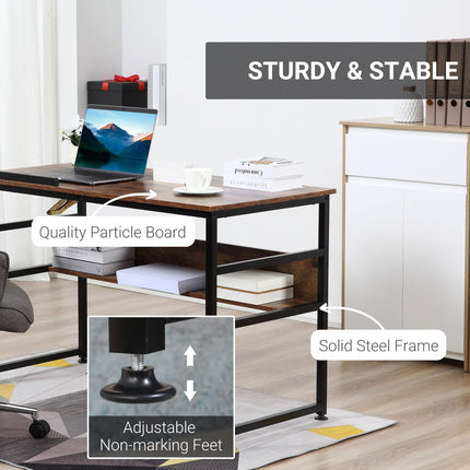 Adjustable Drafting and Art Desk with 15-Level Tabletop, Multifunctional Drawing and Craft Workstation - Rustic Brown Black