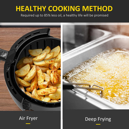 Digital Air Fryer 5.5L 1700W with Rapid Air Circulation and Preset Modes - Black