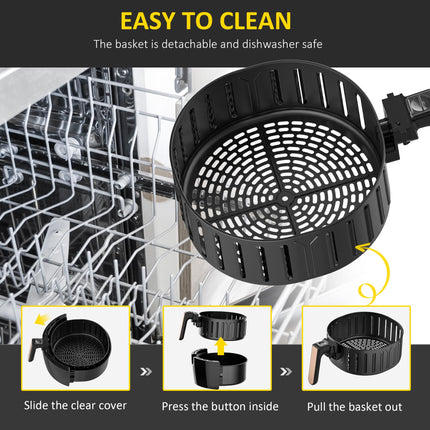 Digital Air Fryer 5.5L 1700W with Rapid Air Circulation and Preset Modes - Black