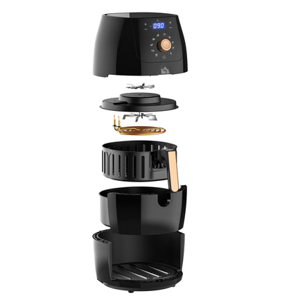 Digital Air Fryer 5.5L 1700W with Rapid Air Circulation and Preset Modes - Black