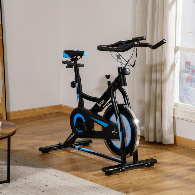 Indoor Cycling Exercise Bike with 8kg Flywheel and Adjustable Resistance - Black