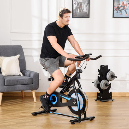 Indoor Cycling Exercise Bike with 8kg Flywheel and Adjustable Resistance - Black