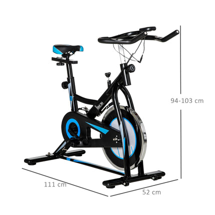 Indoor Cycling Exercise Bike with 8kg Flywheel and Adjustable Resistance - Black
