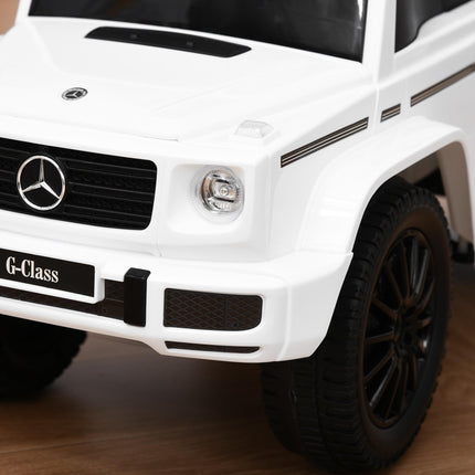 Aosom Mercedes-Benz G350 Baby Push Handle Sliding Car with Horn & Under-Seat Storage - White