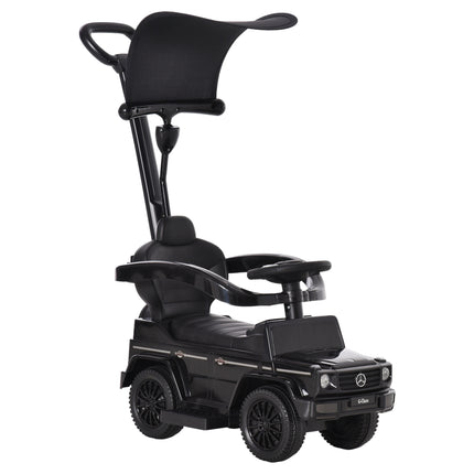 Mercedes-Benz G350 Ride-On Push Along Car with Steering Wheel Sliding Walker Stroller - Black