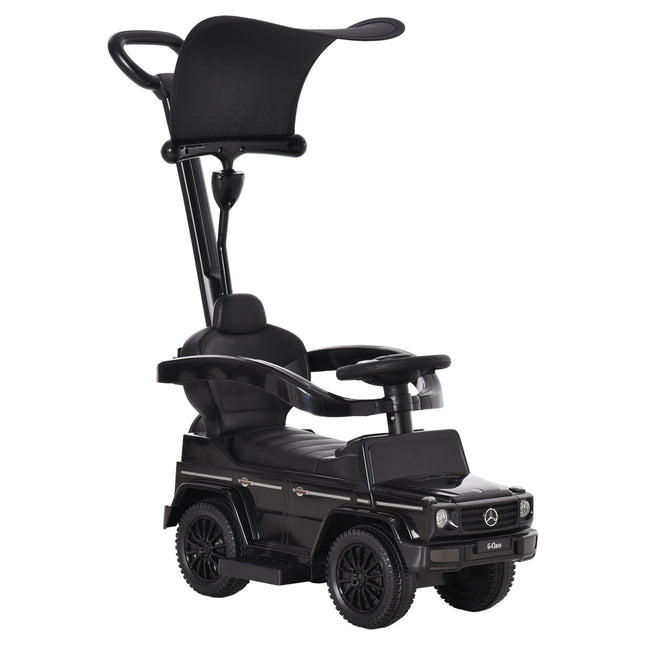 Mercedes-Benz G350 Ride-On Push Along Car with Steering Wheel Sliding Walker Stroller - Black