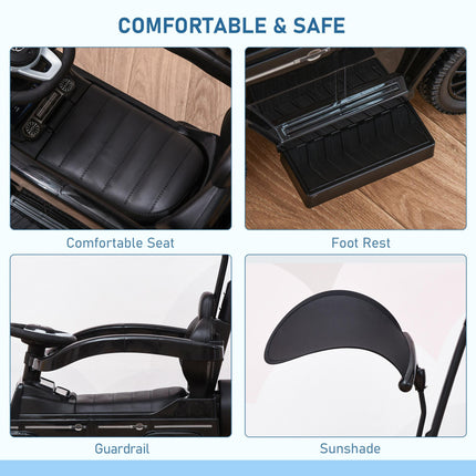 Mercedes-Benz G350 Ride-On Push Along Car with Steering Wheel Sliding Walker Stroller - Black