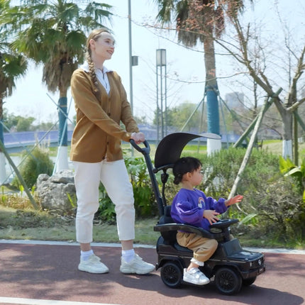 Mercedes-Benz G350 Ride-On Push Along Car with Steering Wheel Sliding Walker Stroller - Black