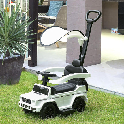 Mercedes-Benz G350 Ride-On Push Along Sliding Walker Toddler Car with Horn Steering Wheel - White
