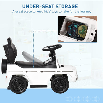 Mercedes-Benz G350 Ride-On Push Along Sliding Walker Toddler Car with Horn Steering Wheel - White