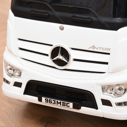 Licensed Mercedes-Benz 3-in-1 Ride On Truck Stroller with Storage & Horn for Toddlers 12-36 Months - White