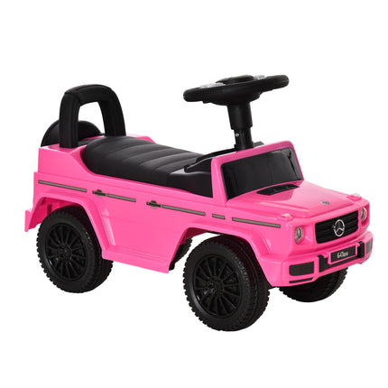 Aosom Mercedes-Benz G350 Licensed Baby Push Handle Sliding Car with Horn & Under-Seat Storage - Pink