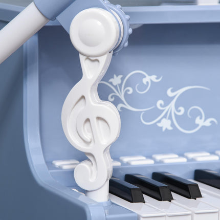 37 Keys Mini Electronic Keyboard with Stool & Microphone Educational Kids Piano Toy Set - Blue