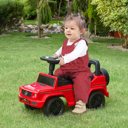 Aosom Mercedes-Benz G350 Toddler Push Handle Sliding Car with Big Steering Wheel & Anti-Overturning System - Red