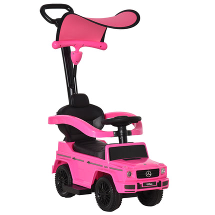 Mercedes-Benz G350 Ride-On Push Along Sliding Walker with Steering Wheel for Toddlers - Pink