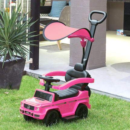 Mercedes-Benz G350 Ride-On Push Along Sliding Walker with Steering Wheel for Toddlers - Pink