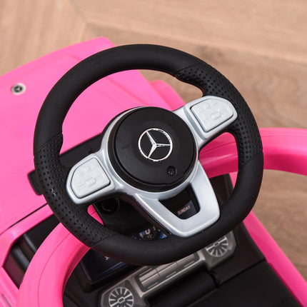 Mercedes-Benz G350 Ride-On Push Along Sliding Walker with Steering Wheel for Toddlers - Pink