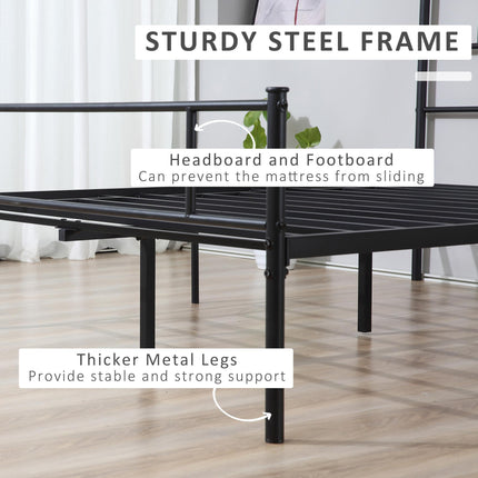 King Metal Bed Frame with Underbed Storage 31cm Clearance - Black