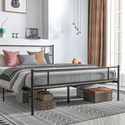 King Metal Bed Frame with Underbed Storage 31cm Clearance - Black