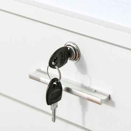 Mobile Lockable File Cabinet with Wheels 39.5x40x60cm for Office & Home - White