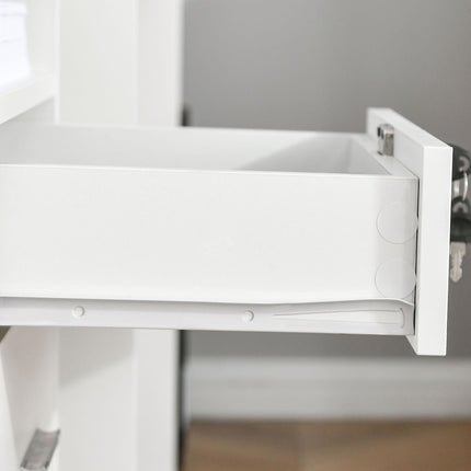 Mobile Lockable File Cabinet with Wheels 39.5x40x60cm for Office & Home - White
