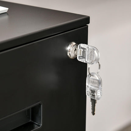 2-Drawer Mobile File Cabinet for A4, Letter & Legal Files with Adjustable Partition - Black