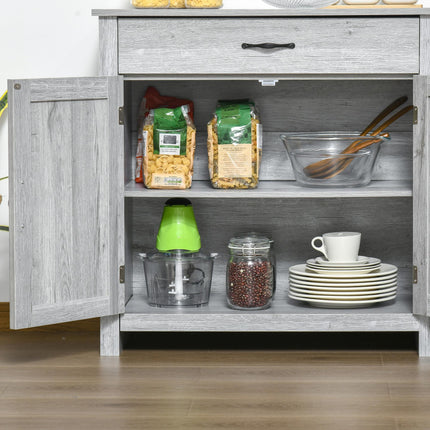 Farmhouse Barn Door Sideboard Storage Cabinet for Living Room - Grey Grain
