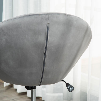 Adjustable Height Modern Velvet Swivel Bar Stool - Grey