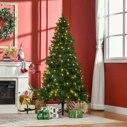 6ft Prelit Artificial Christmas Tree with Warm White LED Lights - Green