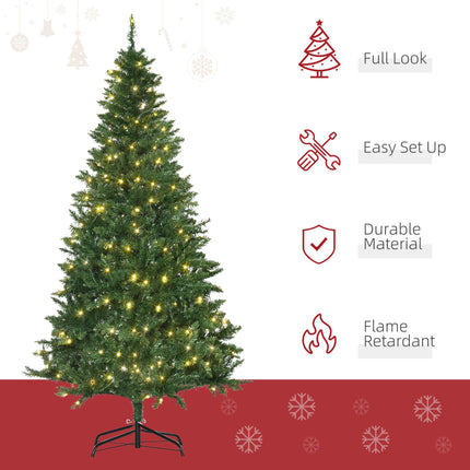 6ft Prelit Artificial Christmas Tree with Warm White LED Lights - Green