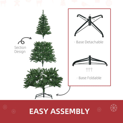 6ft Prelit Artificial Christmas Tree with Warm White LED Lights - Green