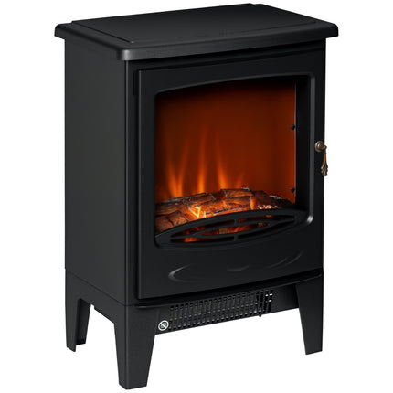 Electric Fireplace Stove, Free standing Fireplace Heater with Realistic LED Flam