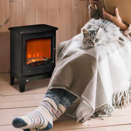 Electric Fireplace Stove, Free standing Fireplace Heater with Realistic LED Flam