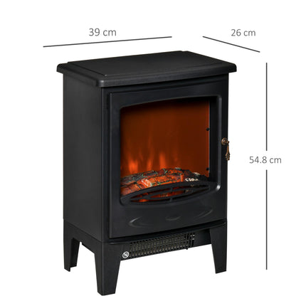 Electric Fireplace Stove, Free standing Fireplace Heater with Realistic LED Flam